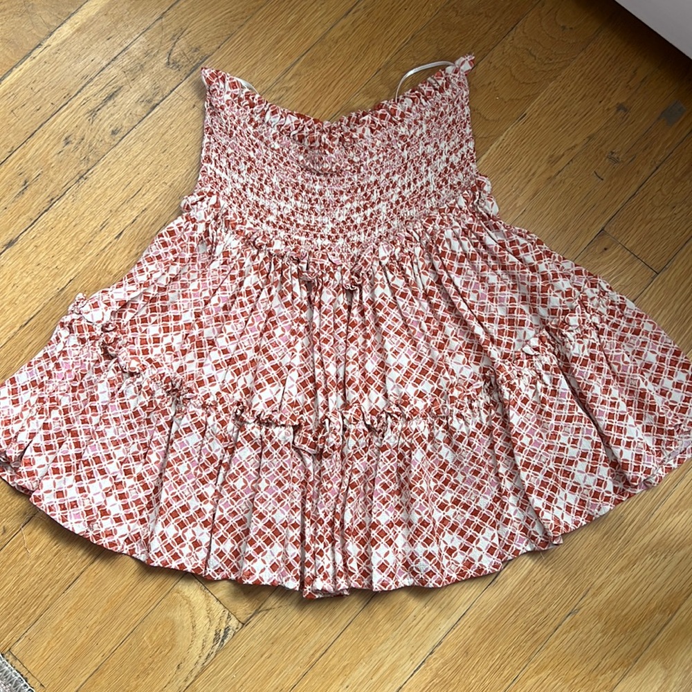 Isabelle's Cabinet Mini Skirt Orange/Red/Pink/White Colored